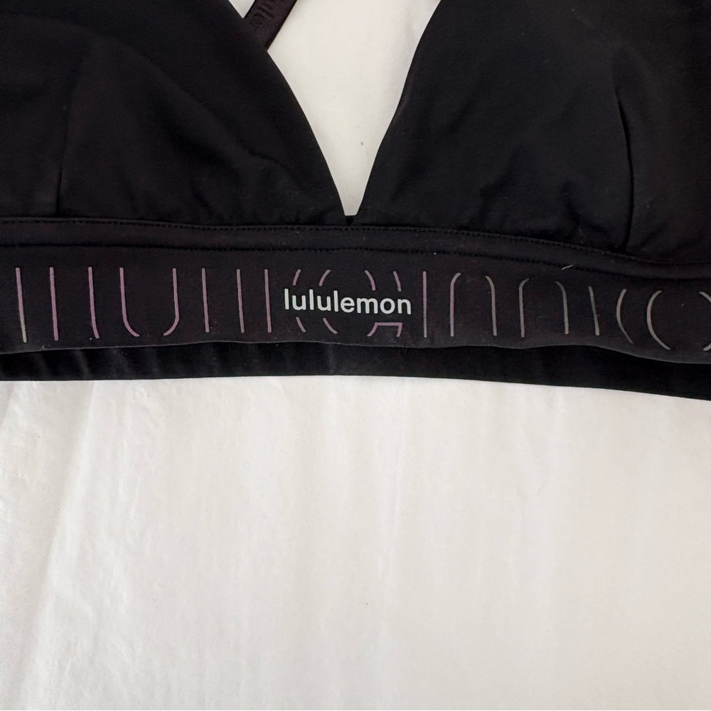 Lululemon License to Train Triangle Bra Black Sz 4 A/B - Picture 2 of 8